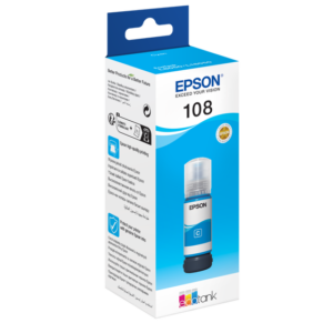 Epson 108 Cyan – Bouteille d’encre Epson EcoTank original (C13T09C24A)