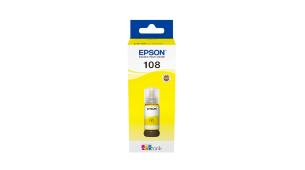 Epson 108 Jaune – Bouteille d’encre Epson EcoTank original (C13T09C44A)