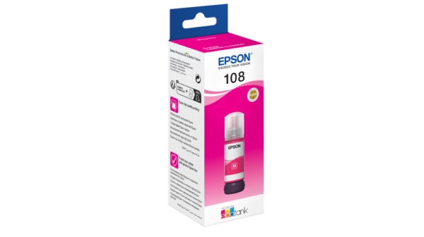 Epson 108 Magenta– Bouteille d’encre Epson EcoTank original (C13T09C34A)