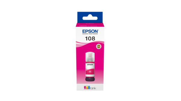 Epson 108 Magenta– Bouteille d’encre Epson EcoTank original (C13T09C34A)